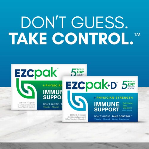 EZCpak with Echinacea Vitamin C and Zinc Immune Support Supplement Perspective: bottom