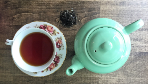 Lavender Earl Grey Loose Leaf Tea | Black Tea | Lavender Flowers | Bergamot Oil Perspective: bottom