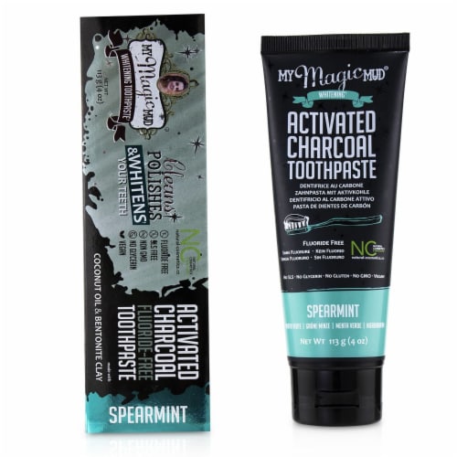 My Magic Mud  Whitening Toothpaste with Activated Charcoal   Spearmint Perspective: bottom