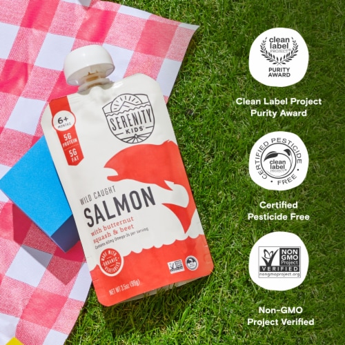 Serenity Kids Wild Caught Salmon with Organic Butternut Squash & Beet Pouch Perspective: bottom
