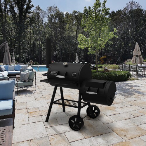 Dyna-Glo Signature Series Barrel Charcoal Grill with Side Firebox Perspective: bottom