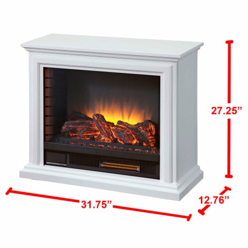 Pleasant Hearth Sheridan Mobile Infrared Fireplace - White Perspective: bottom