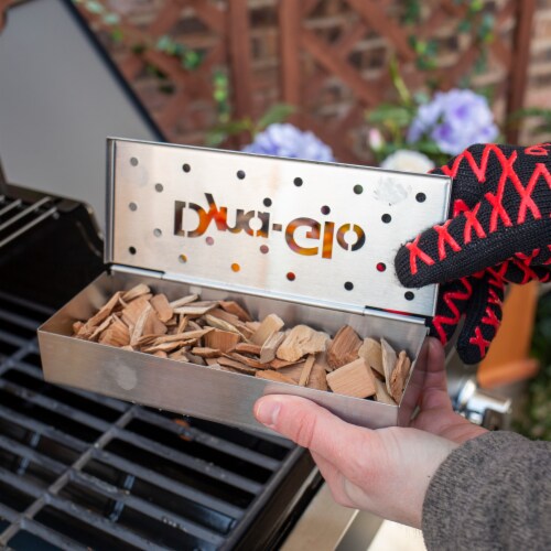 Dyna-Glo Hinged Stainless Steel Smoker Box Perspective: bottom