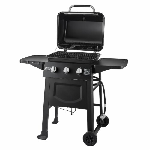 Dyna-Glo 3-Burner Black 30,000 BTU Open Cart LP Gas Grill DGB313CNP Perspective: bottom
