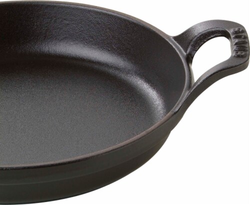 Staub Cast Iron 5.5-inch x 3.8-inch Mini Oval Gratin Baking Dish - Matte Black Perspective: bottom