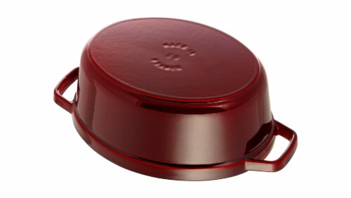 Staub Cast Iron 7-qt Oval Cocotte - Grenadine Perspective: bottom