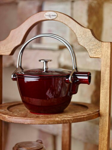 Staub Cast Iron 1-qt Round Tea Kettle - Grenadine Perspective: bottom