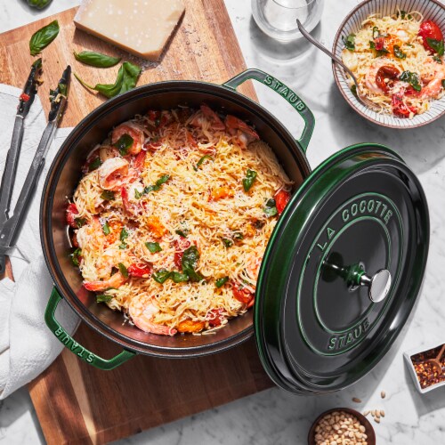 Staub Cast Iron 7-qt Round Cocotte - Basil, 7-qt - Foods Co.