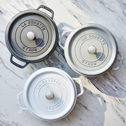 Staub Cast Iron 4-qt Round Cocotte - Graphite Grey Perspective: bottom