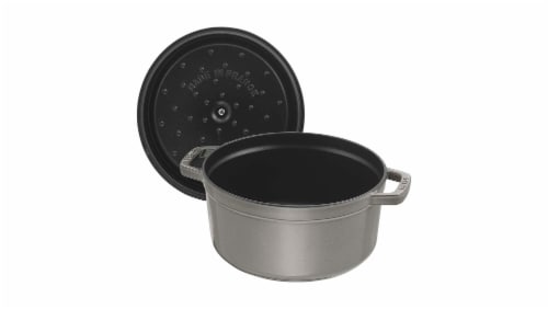 Staub Cast Iron 7-qt Round Cocotte - Graphite Grey Perspective: bottom