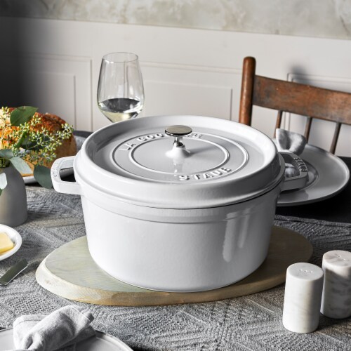 Staub Cast Iron Round Cocotte, Dutch Oven, 7-quart, serves 7-8, Made in France, White, 7-qt - Pick 'n Save Staub Cast Iron Round Cocotte, Dutch Oven, 7-quart, serves 7-8, Made in France, White, 7-qt - Pick 'n Save