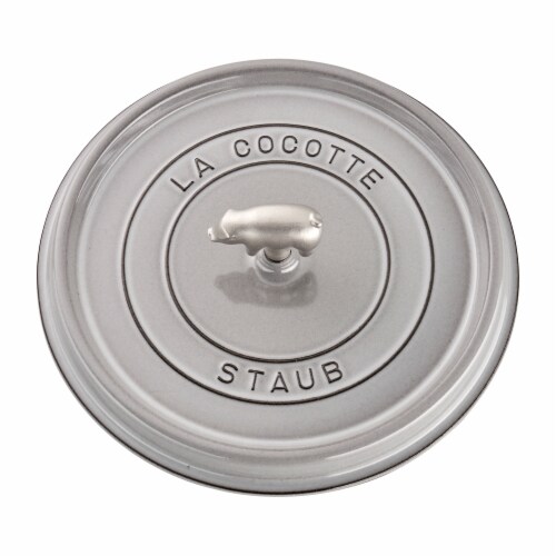 Staub Cast Iron 6-qt Cochon Shallow Wide Round Cocotte - Graphite Grey Perspective: bottom