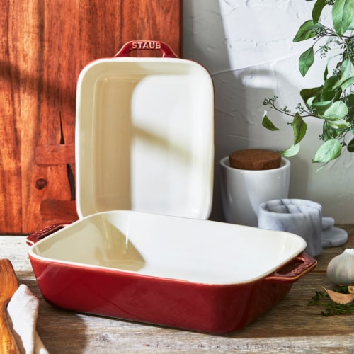 Staub Ceramic 2-pc Rectangular Baking Dish Set - Rustic Red, 2-pc