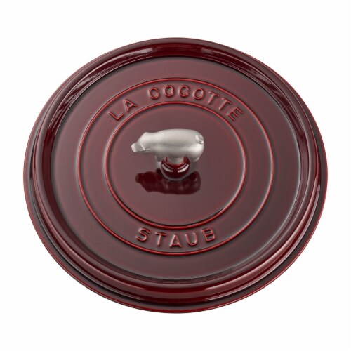 Staub Cast Iron 6-qt Cochon Shallow Wide Round Cocotte - Grenadine