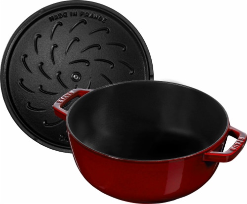 Staub Cast Iron 3.75-qt Essential French Oven with Lilly Lid - Grenadine Perspective: bottom