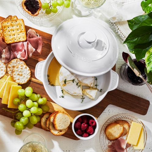 Staub Ceramics 8-inch Round Covered Brie Baker - White Perspective: bottom