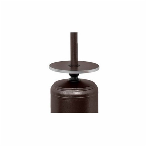 AZ Patio Tall Propane Outdoor Wheeled Patio Heater with Table, Hammered Bronze Perspective: bottom