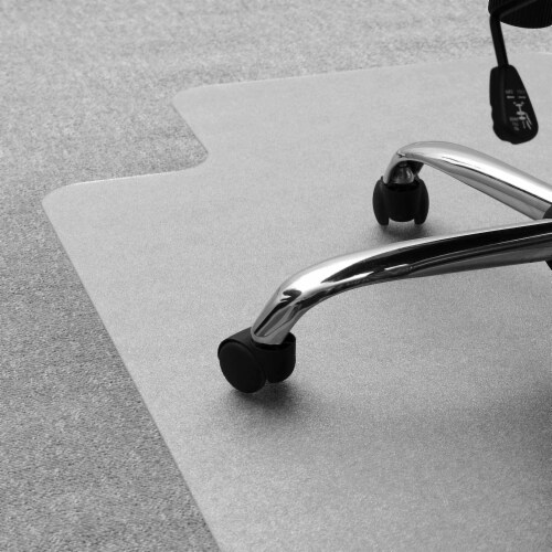 Floortex Solutions Ultimat 48 x 53 Inch Clear Office Floor Chair Mat with Lip Perspective: bottom