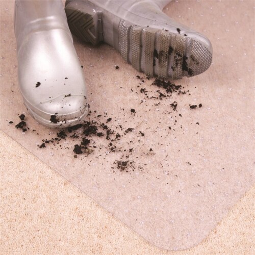 Floortex Anti-Microbial Rect Chair Mat for Carpets Clear Size 48 x 60 inch Perspective: bottom