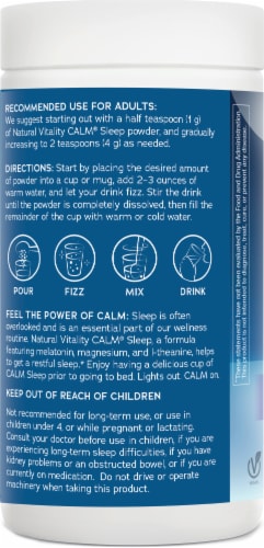 Natural Vitality CALM Mixed Berry Flavored Sleep Magnesium Supplement Drink Mix Perspective: bottom