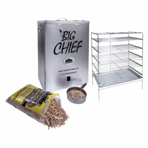 Smokehouse Big Chief Top Load Outdoor Cooking BBQ Electric Wood Chip Smoker Perspective: bottom