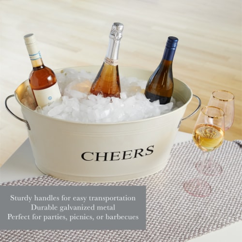 Cheers Galvanized Metal Tub by Twine® Perspective: bottom