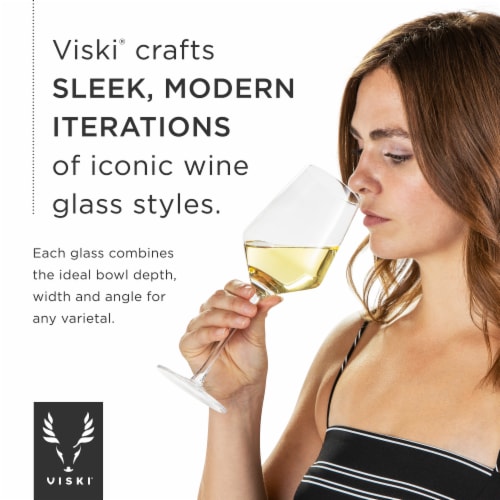 Viski Raye Crystal Angled Bordeaux Glasses Perspective: bottom