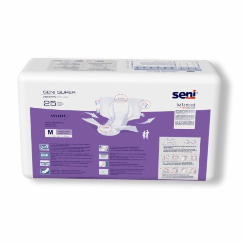 Seni Super Adult Incontinence Brief M Heavy Absorbency Breathable, S-ME25-BS1, Heavy, 25 Ct Perspective: bottom