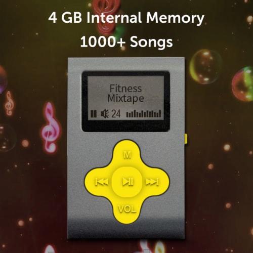 Eclipse Fit Clip 4GB MP3 Player Yellow/Silver, 1 unit Kroger