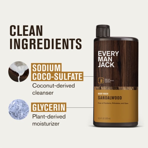 Every Man Jack® Sandalwood Hydrating Men's Body Wash for All Skin Types Perspective: bottom