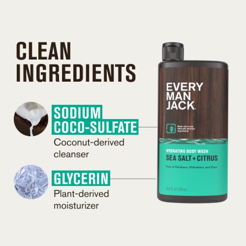 Every Man Jack® Sea Salt Hydrating Men's Body Wash for All Skin Types Perspective: bottom