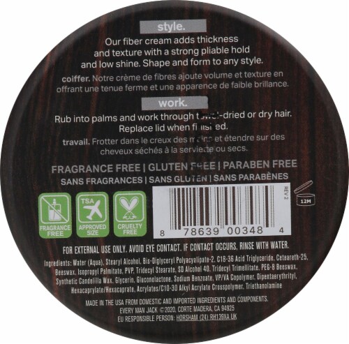 Every Man Jack® Matte Finish Firm Hold Fiber Cream Perspective: bottom