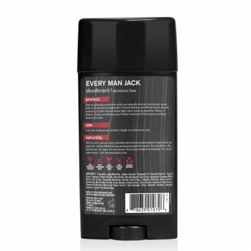 Every Man Jack Mens Deodorant Stick Marvel Thor Coastal Thunder Aluminum-Free Perspective: bottom
