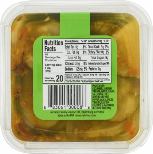 Sonoma Brinery Spicy Bread & Butter Fresh Pickles Perspective: bottom