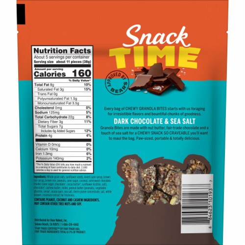 Bear Naked Dark Chocolate and Sea Salt Granola Bites Perspective: bottom