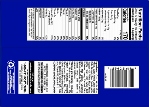 Post® Honey Bunches of Oats with Almonds Cereal Perspective: bottom