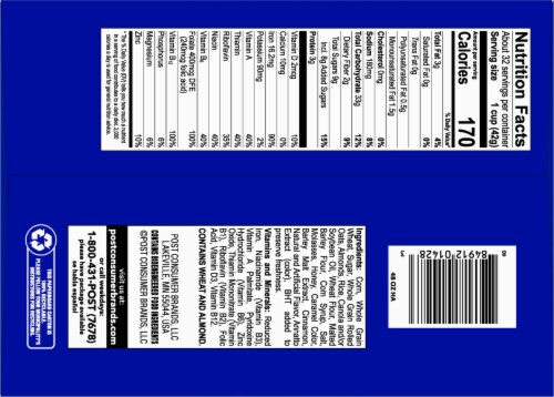 Post® Honey Bunches of Oats with Almonds Cereal Perspective: bottom