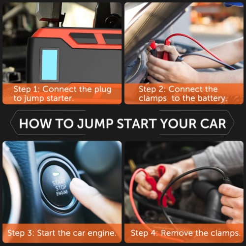 Portable Car Jump Starter, 800A Peak 10000mAh (6.0L Gas Car or 3.0L Diesel  Car), 1 unit - Fred Meyer