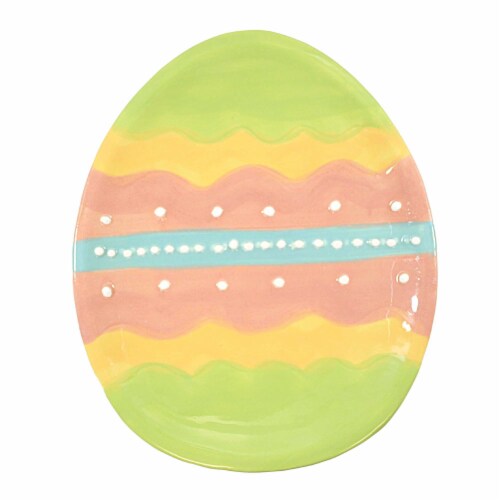 Tabletop Dottie Egg Plate Dolomite Easter Decorated St/4 A5073 Perspective: bottom