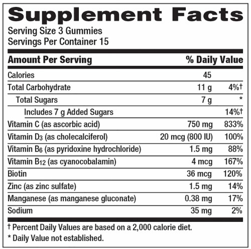 Emergen-C Immune+ Gummies Perspective: bottom