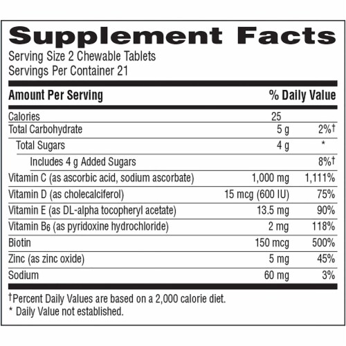 Emergen-C Immune+ Chewables Vitamin C With Vitamin D Tablet Perspective: bottom