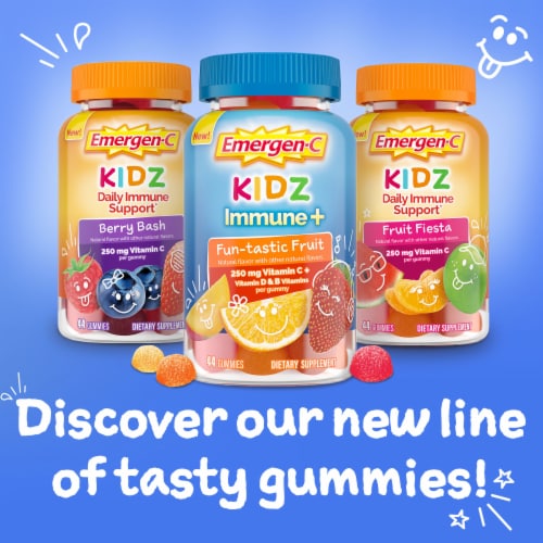 Emergen-C Kidz Immune+ Immune Support Dietary Supplement Perspective: bottom