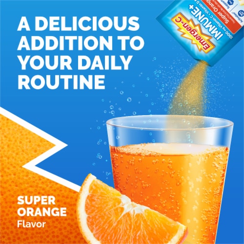 Emergen-C Immune+ Triple Action Super Orange Immune Support Vitamin C Powder Perspective: bottom