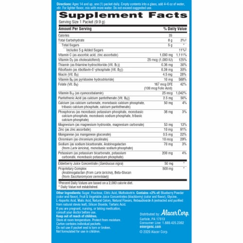 Emergen-C Immune+ Elderberry Fizzy Drink Mix Perspective: bottom