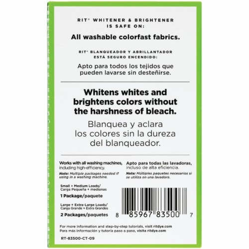 Rit Dye Laundry Treatment Whitener and Brightener Liquid 8 oz Powder 1 oz  Bundle