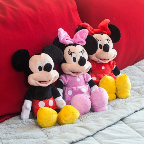 Disney Minnie Mouse 11 inch Child Plush Toy Stuffed Character Doll in Pink Dress Perspective: bottom