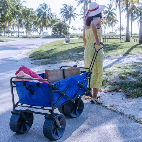 Mac Sports Collapsible All Terrain Beach Utility Wagon - Blue / Black Perspective: bottom