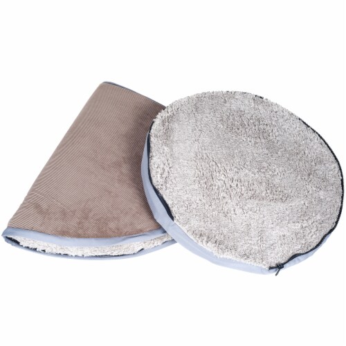 Petmaker 80-D070 18 dia. Removable Teepee Top Sleep & Play Cat Bed - Tan Perspective: bottom