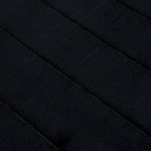Lavish Home 2 Piece Memory Foam Striped Bath Mat Set - Black Perspective: bottom