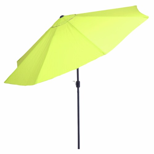 Pure Garden 50-100-LG 10 ft. Patio Table Umbrella with Easy Crank & Auto Tilt, Green Perspective: bottom